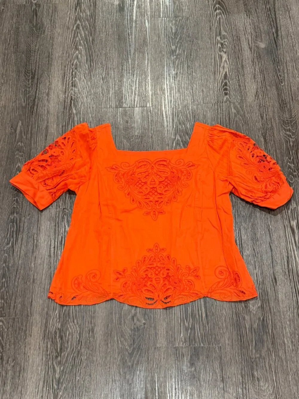 Anthropologie Short-Sleeve Cutwork Blouse - Picture 4 of 6